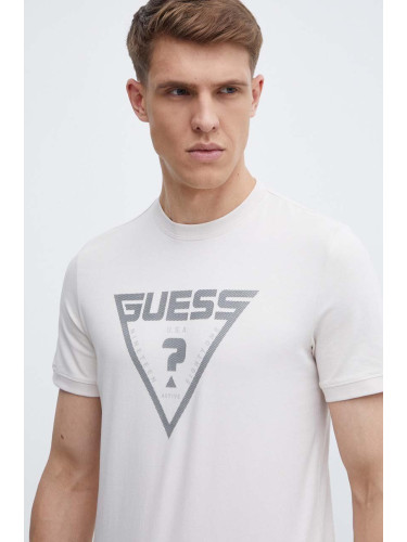 Тениска Guess QUEENCIE в бежово с принт Z4GI09 J1314