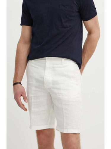 Ленен къс панталон United Colors of Benetton в бяло