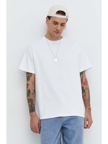 Памучна тениска Solid в бяло с изчистен дизайн
