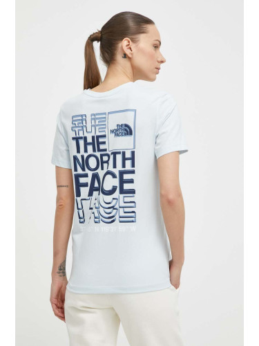 Памучна тениска The North Face в синьо NF0A87EHO0R1
