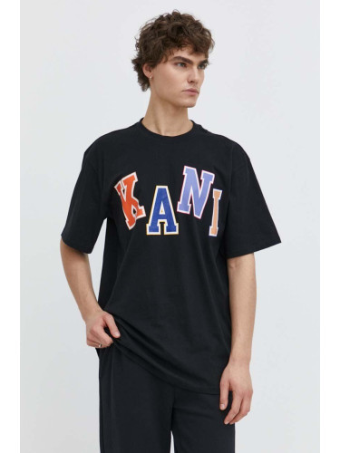 Памучна тениска Karl Kani в черно с принт