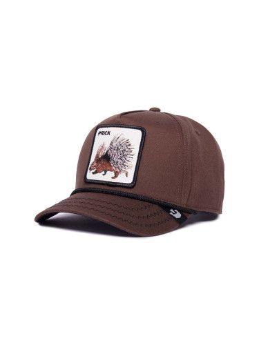 Памучна шапка с козирка Goorin Bros Porcupine в кафяво с апликация 101-1134