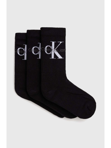Чорапи Calvin Klein Jeans (3 чифта) в черно 701220515