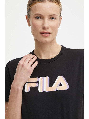 Памучна тениска Fila Londrina в черно FAW0765