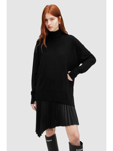 Рокля и пуловер AllSaints FLORA DRESS в черно къса разкроена WD597Z