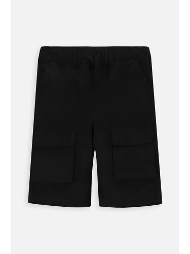 Детски памучен къс панталон Coccodrillo в черно