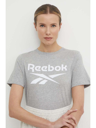 Памучна тениска Reebok Identity в сиво 100034852