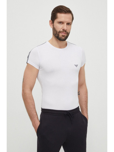 Домашна тениска Emporio Armani Underwear в бяло с апликация 111035 4R523