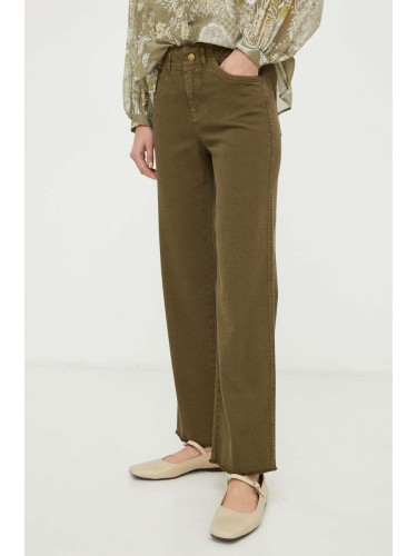 Панталон MAX&Co. в зелено със стандартна кройка, с висока талия 2416131111200
