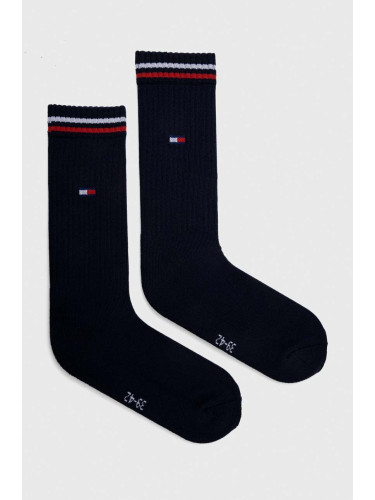 Чорапи Tommy Jeans (2 броя) в тъмносиньо 701228176