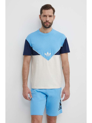 Памучна тениска adidas Originals в синьо с десен IM9423