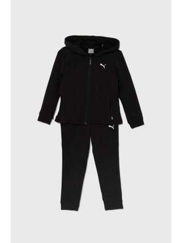 Детски анцуг Puma Hooded Sweat Suit TR cl G в черно