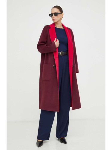 Вълнено палто с две лица MAX&Co. в розово преходен модел с двуредно закопчаване 2416011041200