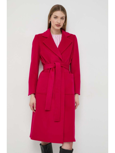 Вълнено палто MAX&Co. в розово преходен модел без закопчаване 2416011031200
