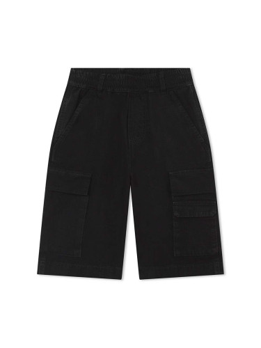 Детски памучен къс панталон Marc Jacobs в черно с изчистен дизайн