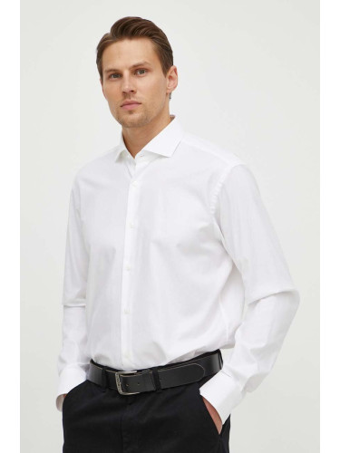 Риза BOSS мъжка в бяло със стандартна кройка 50512656