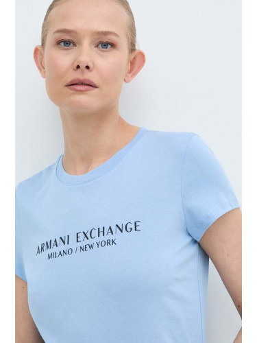 Памучна тениска Armani Exchange в тюркоазено 8NYTAB YJG3Z NOS