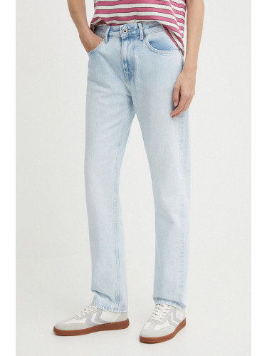 Дънки Pepe Jeans STRAIGHT HW в бяло с изчистен дизайн със стандартна талия PL801110TB9 PM508208