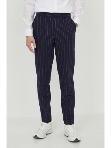 Панталон с лен Polo Ralph Lauren в тъмносиньо със стандартна кройка 715935005