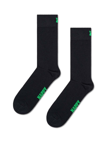 Чорапи Happy Socks Solid в черно