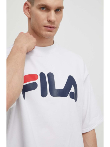 Тениска Fila Lowell в бяло с принт FAM0655