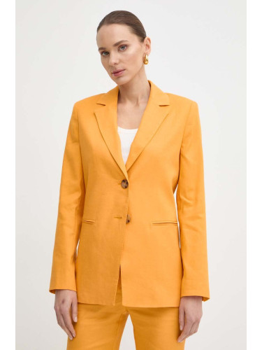 Ленено сако Marella в оранжево с едно копче с изчистен дизайн 2413041022200