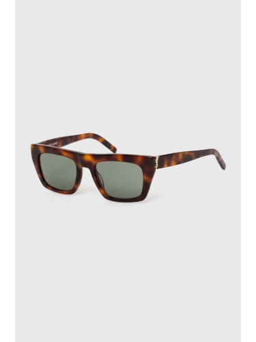 Слънчеви очила Saint Laurent в кафяво SL M131