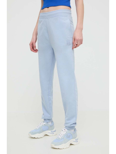 Памучен спортен панталон HUGO в лилаво с изчистен дизайн 50522417