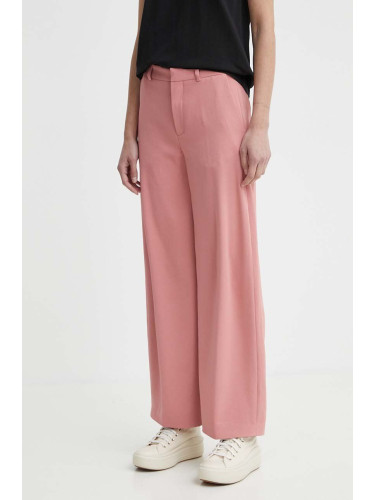 Панталон Drykorn DESK в розово със стандартна кройка, с висока талия 130014 80754