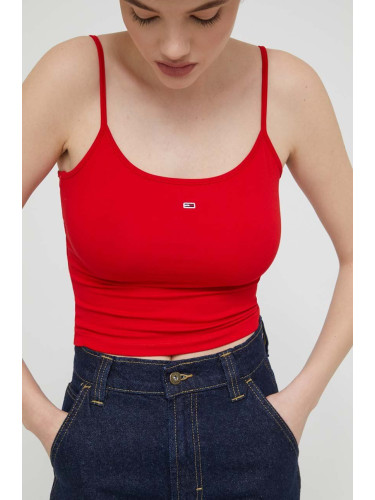 Топ Tommy Jeans (2 броя) дамски в червено DW0DW18148