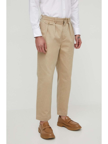 Памучен панталон Polo Ralph Lauren в бежово с кройка тип чино 710850209