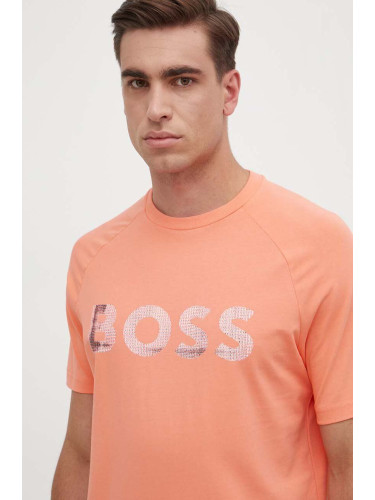 Тениска Boss Green в оранжево с принт 50512999