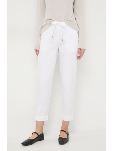 Панталон Max Mara Leisure в бяло със стандартна кройка, с висока талия 2416131058600