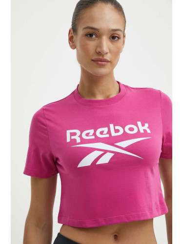 Памучна тениска Reebok Identity в розово 100037588