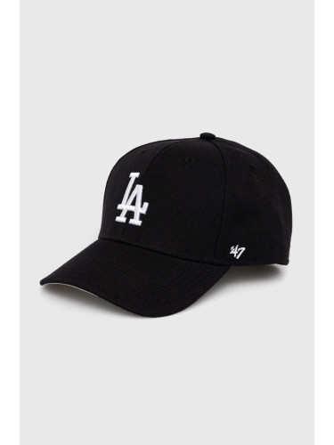 Шапка с козирка с вълна 47 brand MLB Los Angeles Dodgers в черно с апликация BMVP12WBV