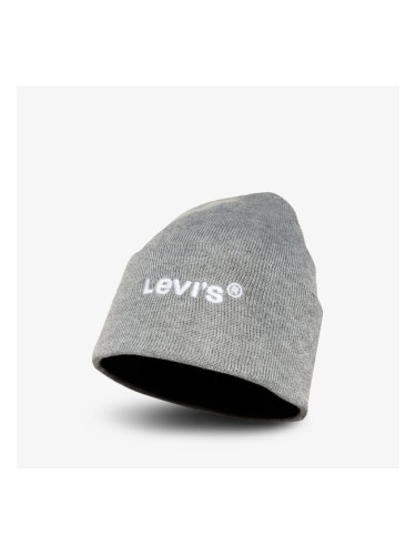 Levi's Зимна Шапка Wordmark Beanie дамски Аксесоари Зимни шапки D55480005 Сив
