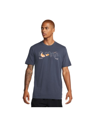 Nike DRI-FIT Мъжка тениска за бягане, тъмносин, размер