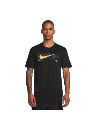 Nike DRI-FIT Мъжка тениска за бягане, черно, размер