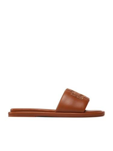 Tory Burch Чехли Double T Sport Slide 79985 Кафяв