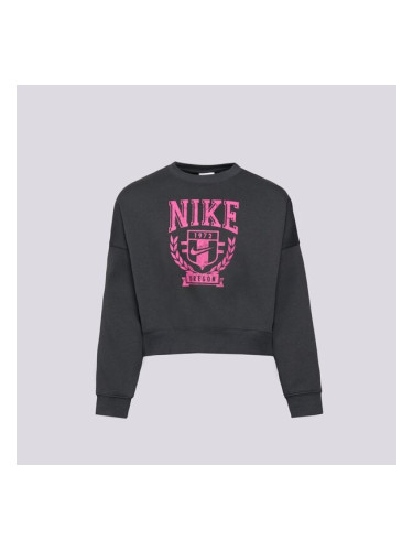 Nike Суитчър G Nsw Trend Flc Crew Prnt Girl детски Дрехи Суичъри FZ4722-060 Сив