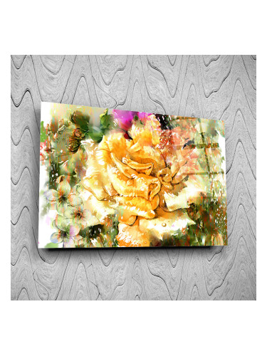 Стъклено АРТ пано - Жълта роза