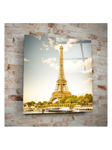 Стъклено АРТ пано - Златен Париж