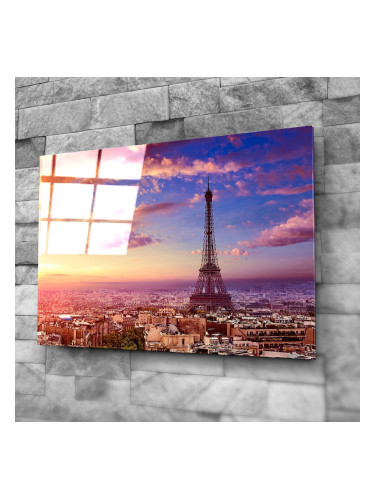 Стъклено АРТ пано - Лилав залез