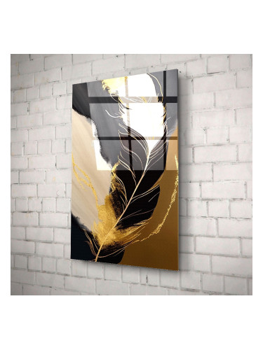 Стъклено АРТ пано - Златно перо