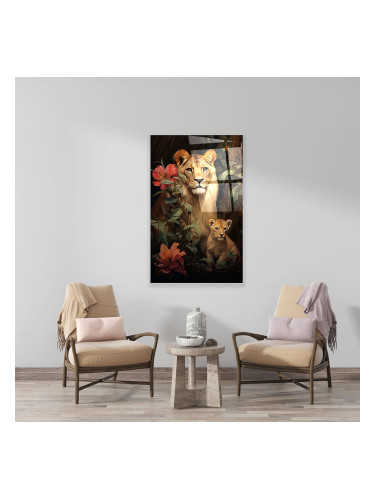 Стъклено АРТ пано - Царството на лъвовете