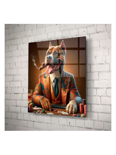 Стъклено АРТ пано - Покер териер