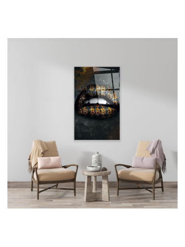 Стъклено АРТ пано - Златни устни