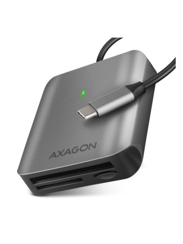 Четец за карти AXAGON CRE-S3C, USB Type-C 3.2 Gen1, SD/SDHC/SDXC/MicroSDHC/microSDXC, черен