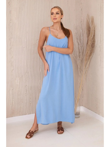 Women's dress with straps - sky blue