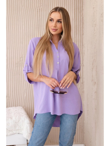 Women's blouse with a longer back - light purple